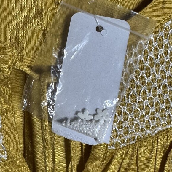 Soft Surroundings Size Medium Lauralin embroidered tunic beaded NWT mustard - Picture 10 of 13